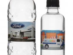Custom water bottles produced and shipped from Canada.