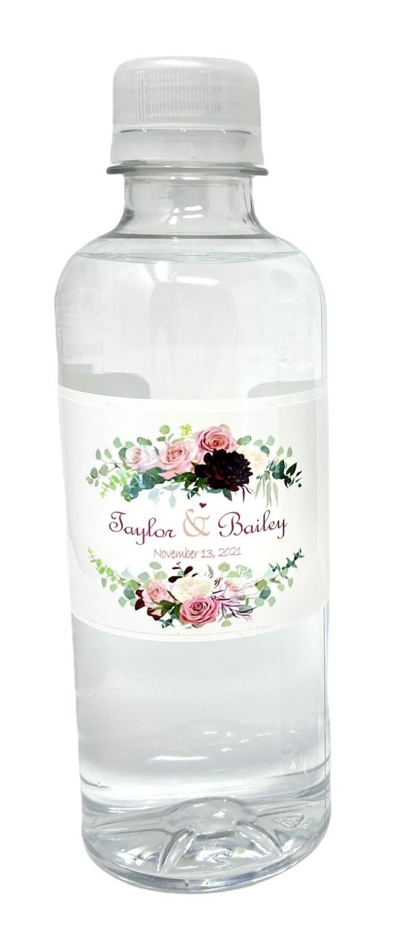 custom label water bottle 10oz for weddings